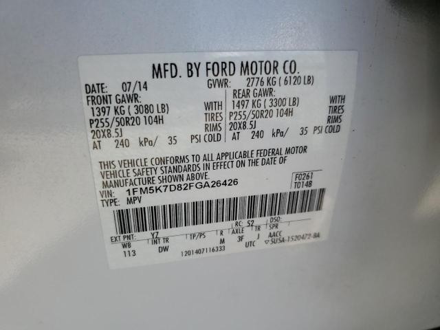 2015 FORD EXPLORER X - 1FM5K7D82FGA26426