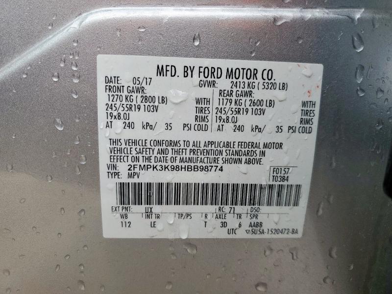 2017 FORD EDGE TITAN - 2FMPK3K98HBB98774