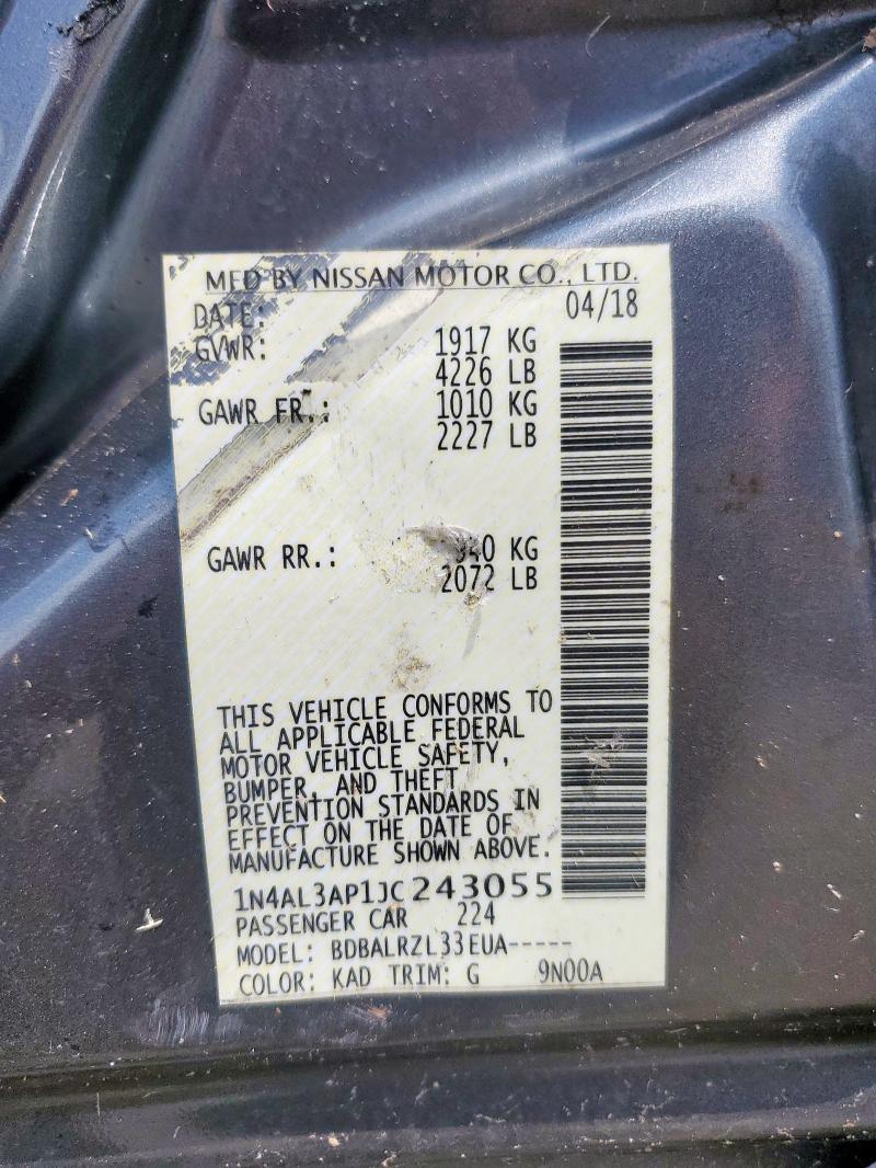 2018 NISSAN ALTIMA 2.5 1N4AL3AP1JC243055