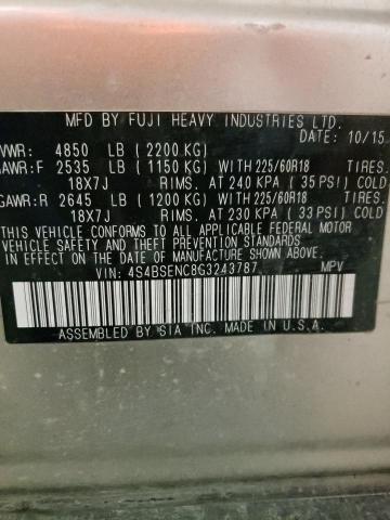 2016 SUBARU OUTBACK 3. - 4S4BSENC8G3243787
