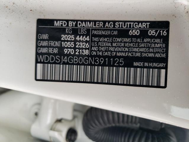 2016 MERCEDES-BENZ CLA 250 4M WDDSJ4GB0GN391125