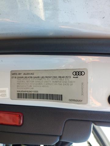2018 AUDI A4 PREMIUM WAUENAF48JN019355