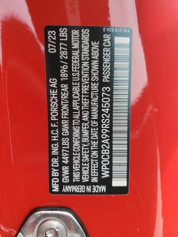 2024 PORSCHE 911 CARRER WP0CB2A99RS245073