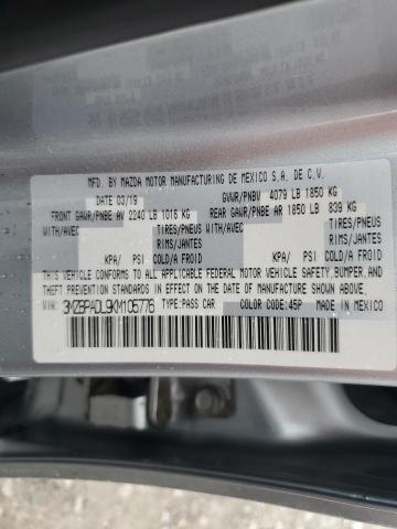 2019 MAZDA 3 PREFERRE 3MZBPADL9KM105776