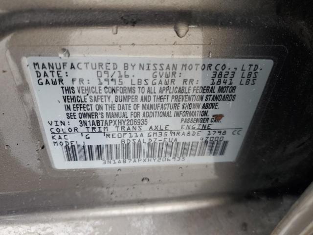 2017 NISSAN SENTRA S - 3N1AB7APXHY206935