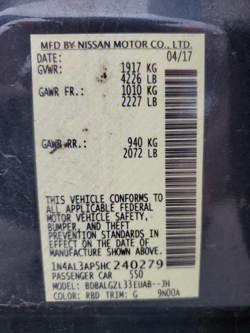 2017 NISSAN ALTIMA 2.5 - 1N4AL3AP5HC240279