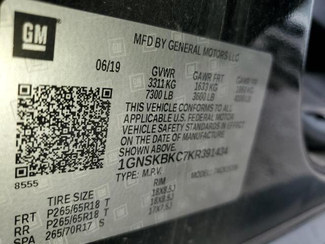 2019 CHEVROLET TAHOE K150 1GNSKBKC7KR391434