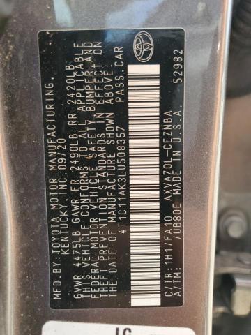 2020 TOYOTA CAMRY LE 4T1C11AK3LU508357