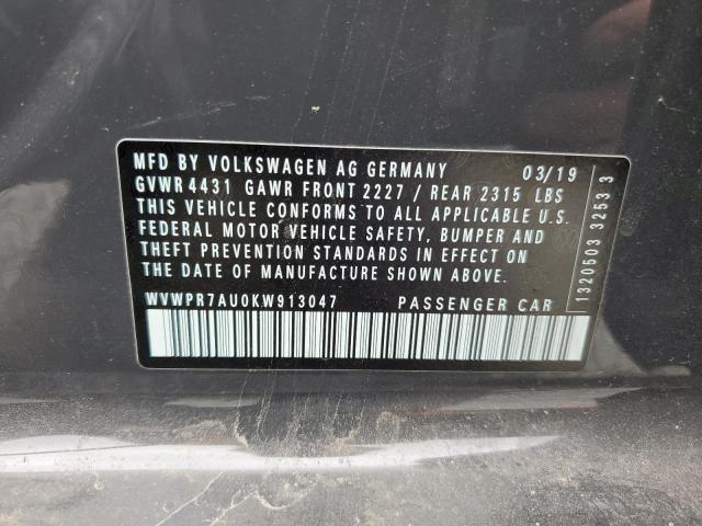 2019 VOLKSWAGEN E-GOLF SEL - WVWPR7AU0KW913047