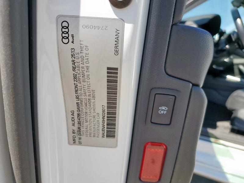 2017 AUDI A4 PREMIUM - WAUENAF49HN026017