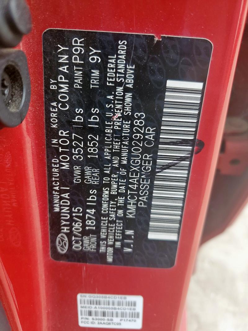 2016 HYUNDAI ACCENT SE KMHCT4AEXGU029283