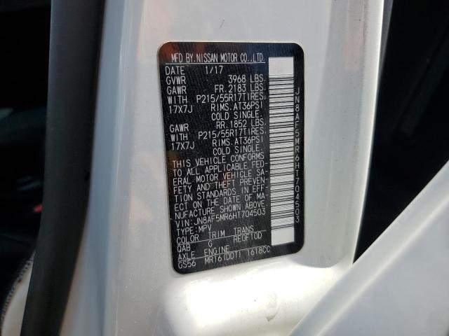 2017 NISSAN JUKE S JN8AF5MR6HT704503