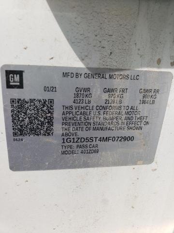 2021 CHEVROLET MALIBU LT - 1G1ZD5ST4MF072900