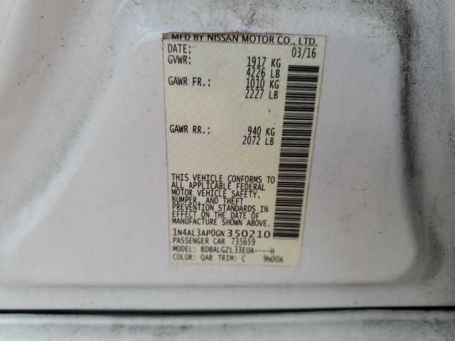 2016 NISSAN ALTIMA 2.5 - 1N4AL3AP0GN350210