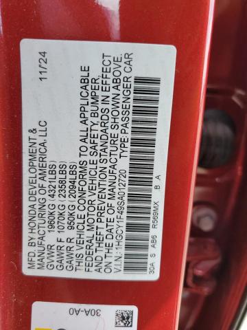 2025 HONDA ACCORD SE 1HGCY1F49SA012720