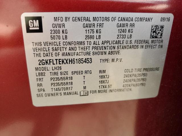2017 GMC TERRAIN SL - 2GKFLTEKXH6185453