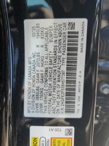 2025 HONDA CIVIC SPOR 2HGFE2F53SH577387