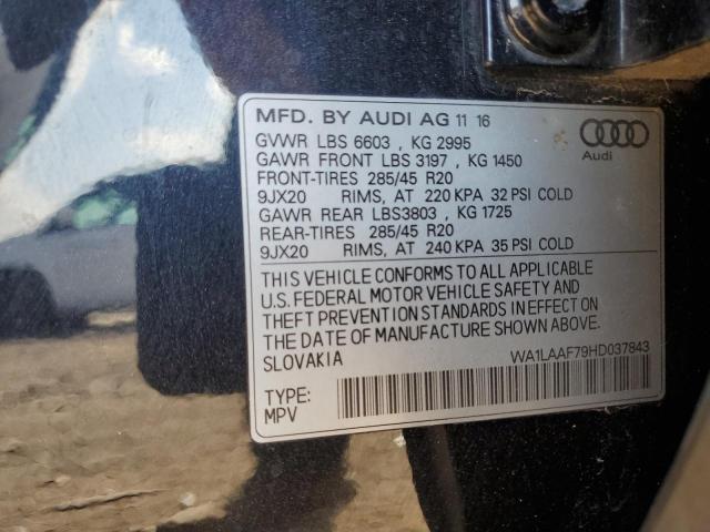 2017 AUDI Q7 PREMIUM - WA1LAAF79HD037843
