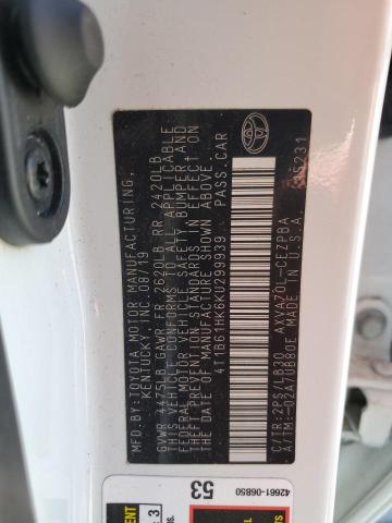 2019 TOYOTA CAMRY XSE - 4T1B61HK6KU299939