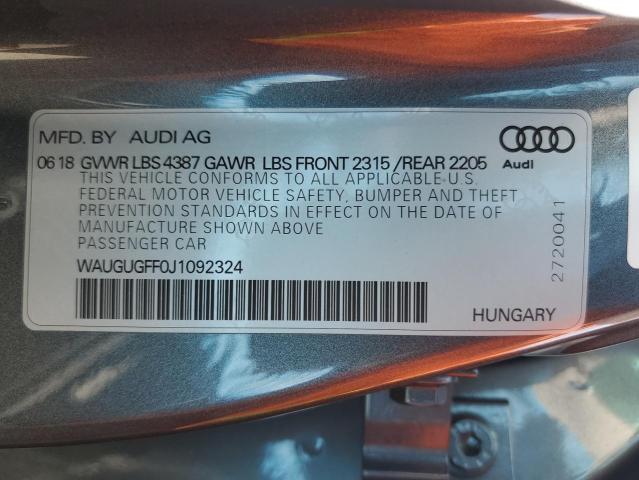 2018 AUDI A3 PREMIUM WAUGUGFF0J1092324