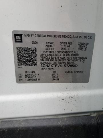 2020 CHEVROLET EQUINOX LT 3GNAXTEV4LS720542