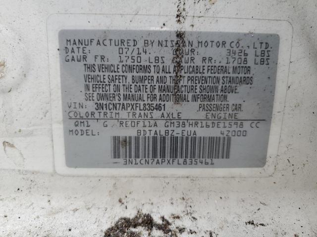 2015 NISSAN VERSA S - 3N1CN7APXFL835461