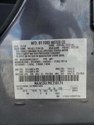 2019 FORD ECOSPORT S MAJ6S3GL9KC258174