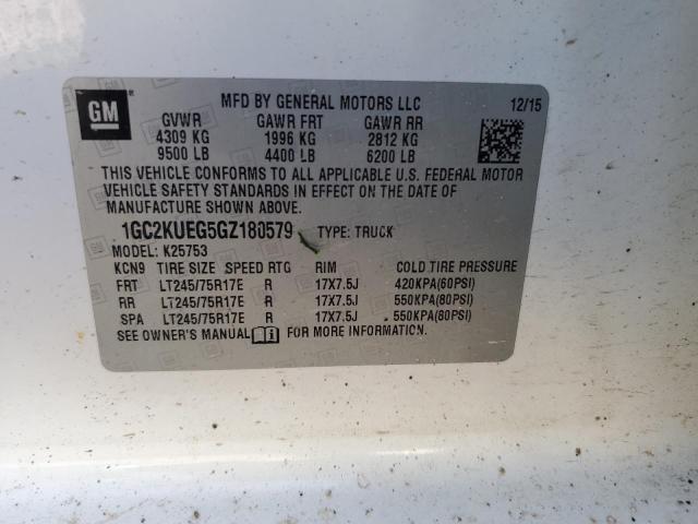 2016 CHEVROLET SILVERADO - 1GC2KUEG5GZ180579