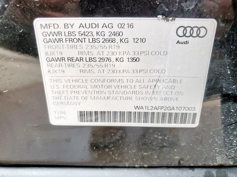 2016 AUDI Q5 PREMIUM - WA1L2AFP2GA107003