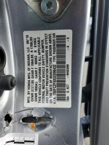 2016 HONDA CIVIC LX - 19XFC2F5XGE096432