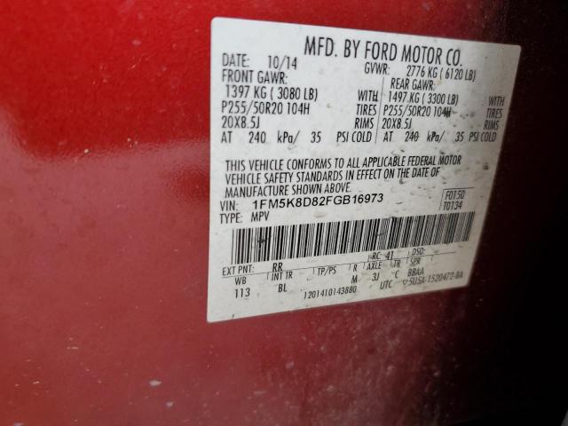 2015 FORD EXPLORER X 1FM5K8D82FGB16973