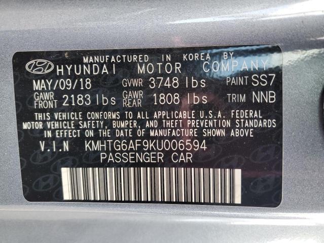 2019 HYUNDAI VELOSTER B KMHTG6AF9KU006594