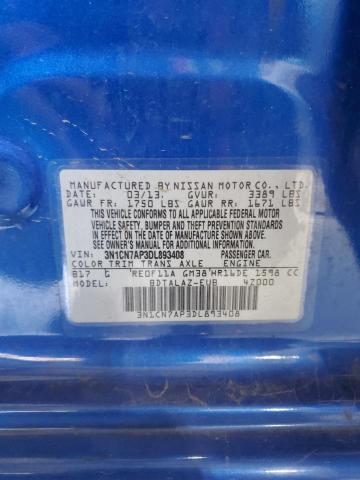 2013 NISSAN VERSA S - 3N1CN7AP3DL893408