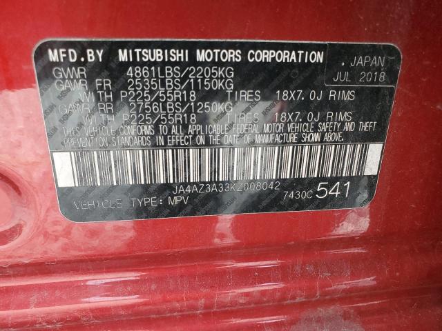 2019 MITSUBISHI OUTLANDER - JA4AZ3A33KZ008042