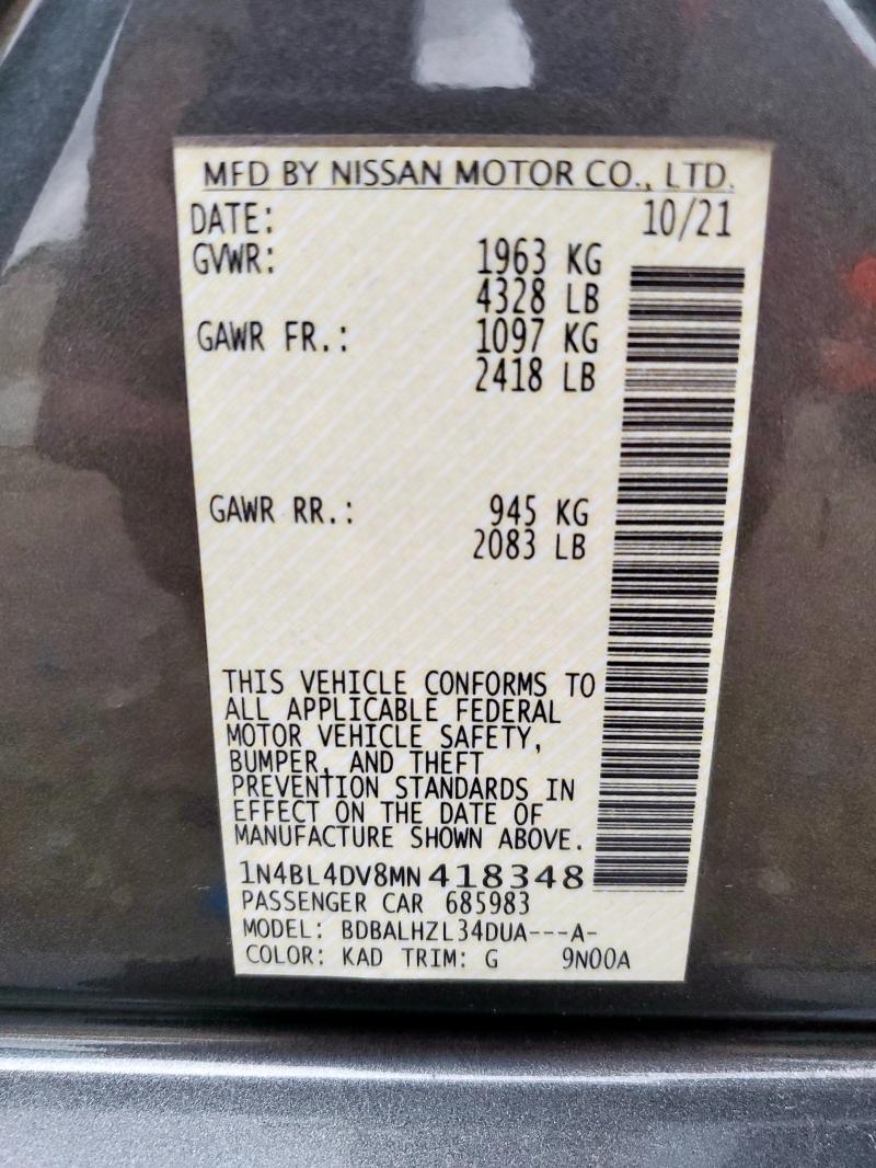 2021 NISSAN ALTIMA SV - 1N4BL4DV8MN418348