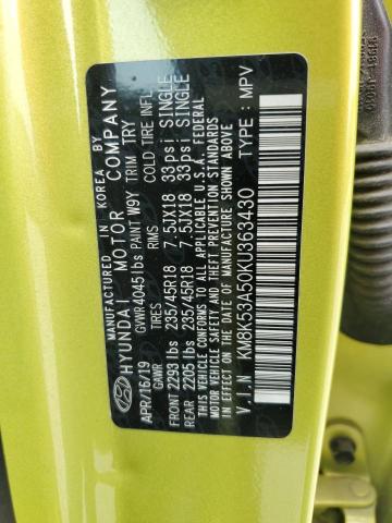 2019 HYUNDAI KONA ULTIM KM8K53A50KU363430