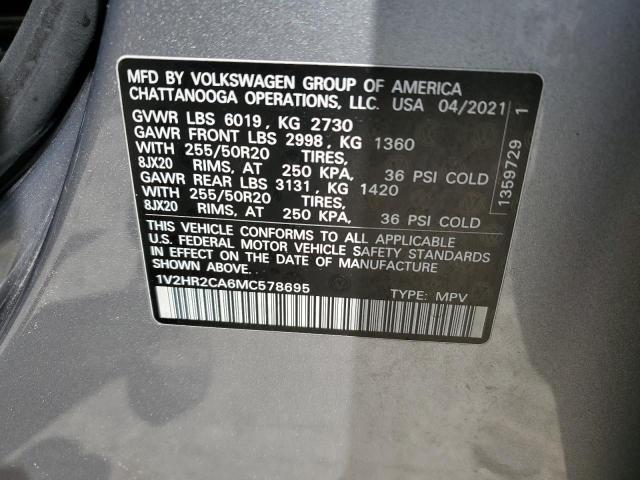 2021 VOLKSWAGEN ATLAS SE - 1V2HR2CA6MC578695