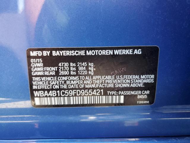 2015 BMW 435 I GRAN WBA4B1C59FD955421