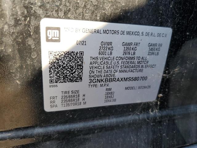 2021 CHEVROLET BLAZER 1LT 3GNKBBRAXMS580700