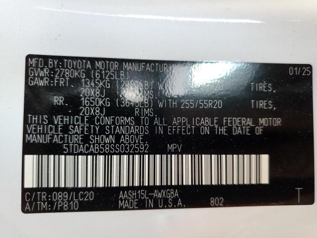 2025 TOYOTA GRAND HIGH - 5TDACAB58SS032592
