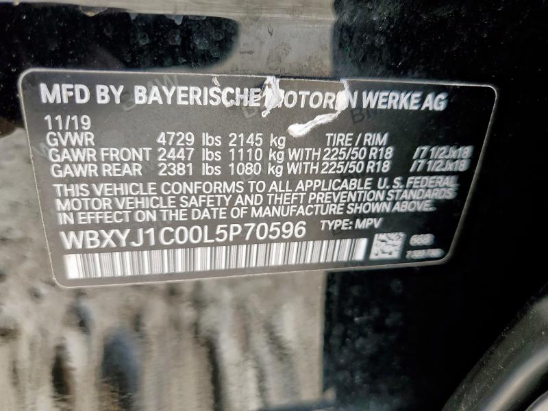2020 BMW X2 XDRIVE2 WBXYJ1C00L5P70596