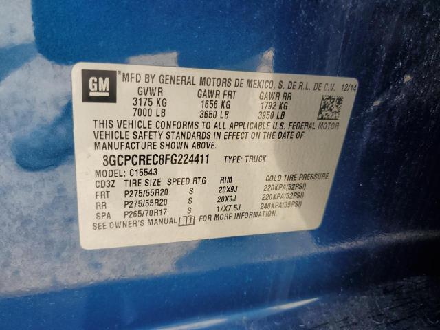 2015 CHEVROLET SILVERADO C1500 LT 3GCPCREC8FG224411