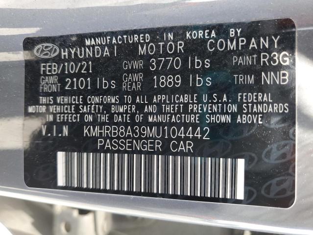 2021 HYUNDAI VENUE SE KMHRB8A39MU104442