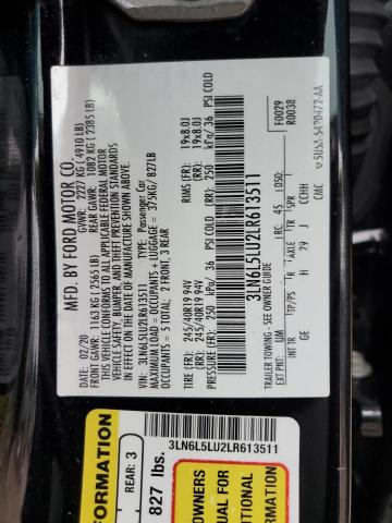 2020 LINCOLN MKZ RESERV 3LN6L5LU2LR613511