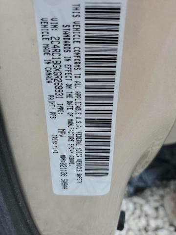 2016 CHRYSLER TOWN & COU - 2C4RC1BGXGR269931