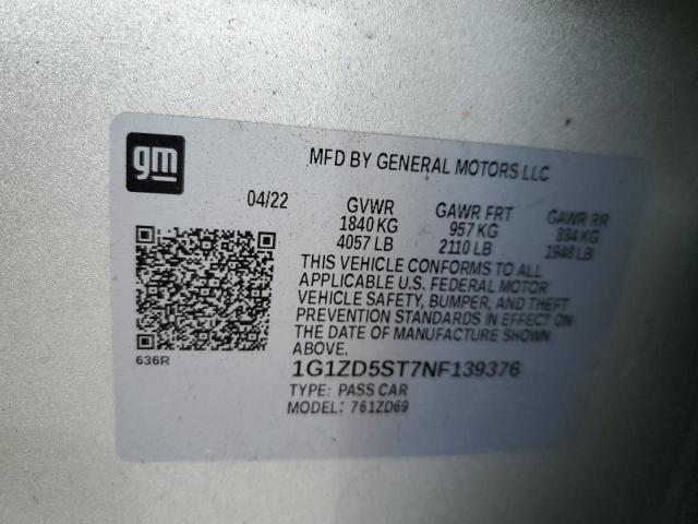 2022 CHEVROLET MALIBU LT - 1G1ZD5ST7NF139376