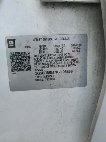 2019 CHEVROLET CRUZE 1G1BJ5SM7K7105656