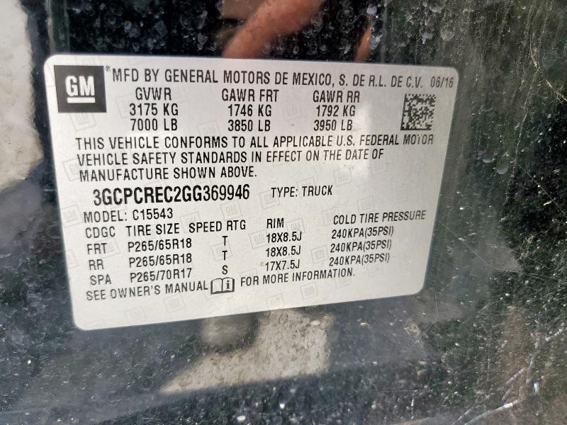 2016 CHEVROLET SILVERADO - 3GCPCREC2GG369946