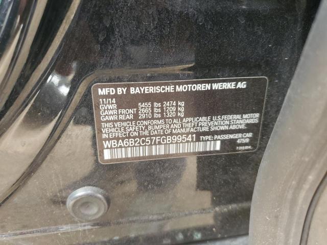 2015 BMW 650 I GRAN WBA6B2C57FGB99541
