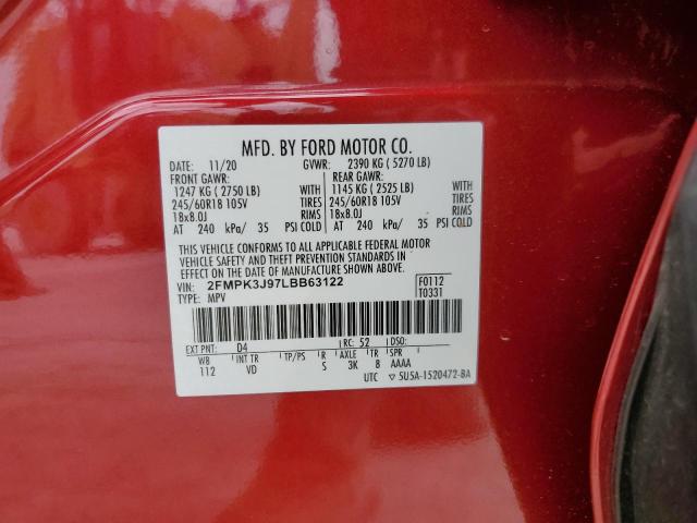 2020 FORD EDGE SEL - 2FMPK3J97LBB63122